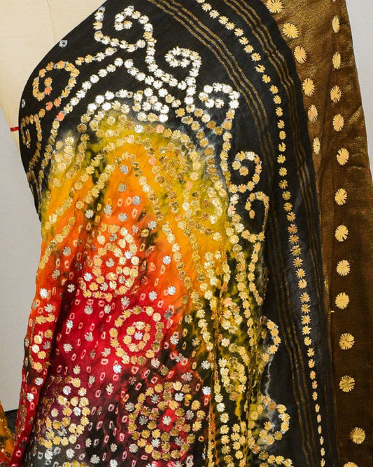 Bemberg Cotton Bandhani Dupatta - DBG293BM-2