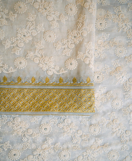 Chikankari Dupatta - DCEL33