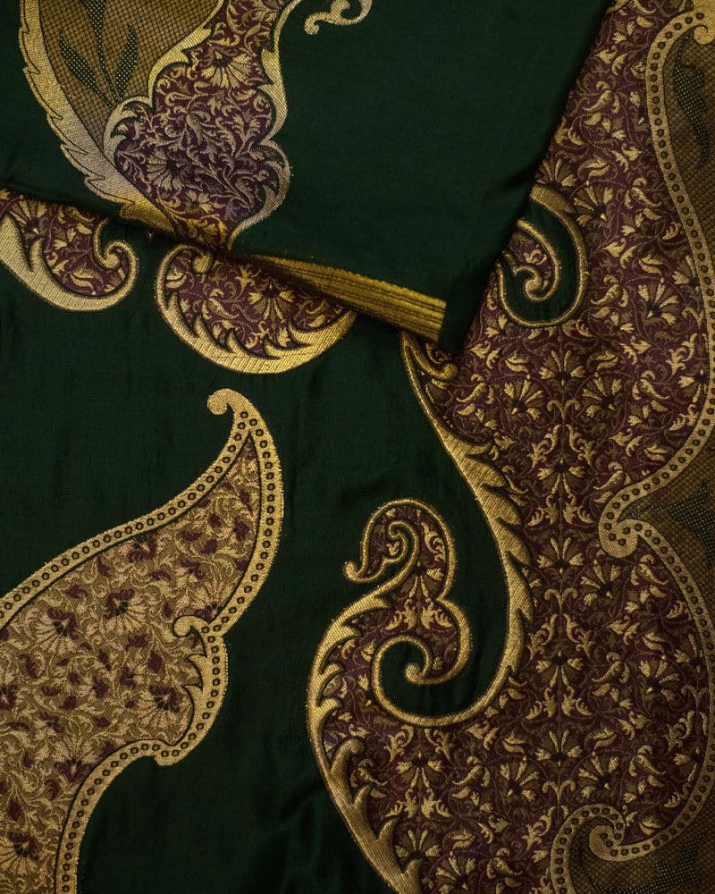 Pure Silk Dupatta with Seamless Wave Floral Pattern - DKG310