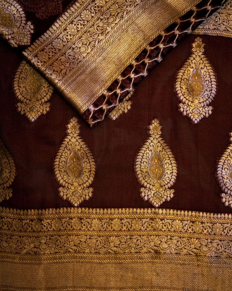 Pure Silk Bridal Red Dupatta - DRR230