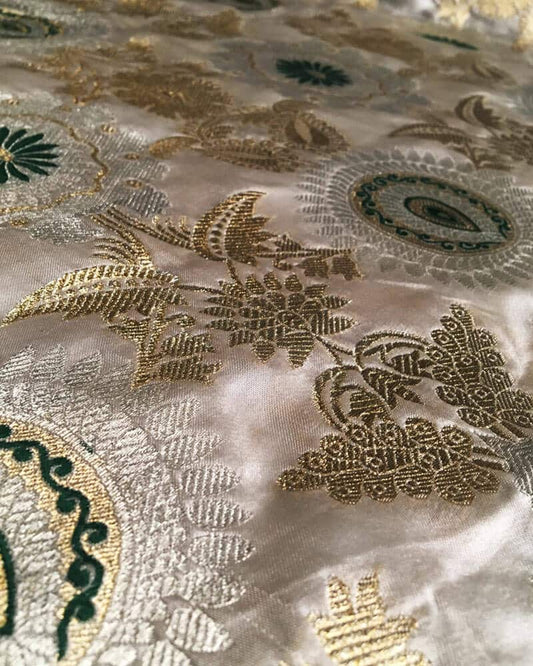 katan Atlas Fabric with Mughal Motifs - SKK2108