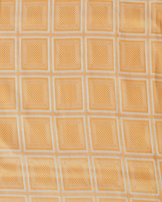 Handloom Pure Katan Silk Geometric Square - KK2340