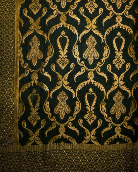 Banarsi Silk Dupatta with Floral Damask Jaal - DBB220