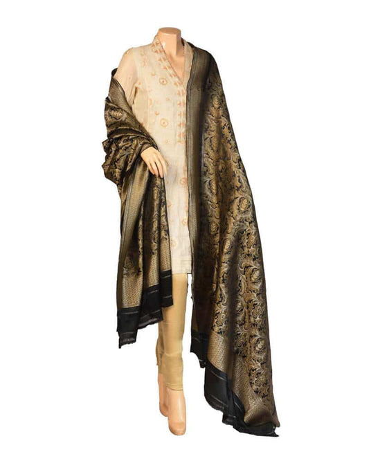 Banarsi Pure Jamawar Jaal Weaved Dupatta - DsBB226