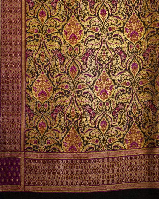 Banarsi Silk Dupatta with Meenakari Floral Jangla - DBB240