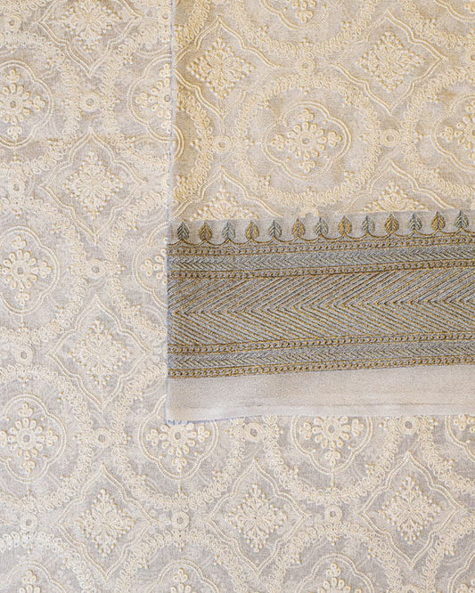 Chikankari Chiffon Dupatta - DCE28