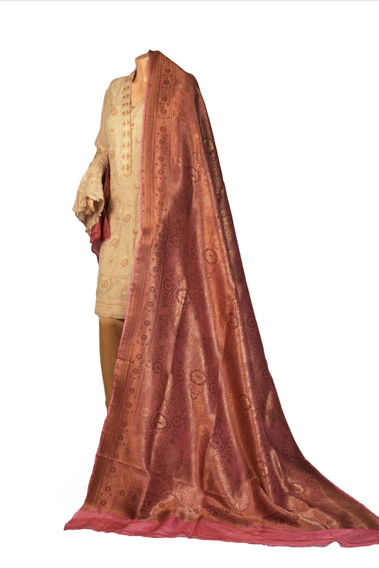 Pure katan Dupatta with Jaal - DKG232