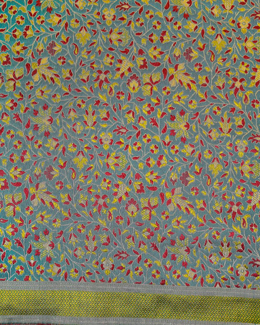 katan Silk Dupatta with Multi Meenakari Jangla - DKG278