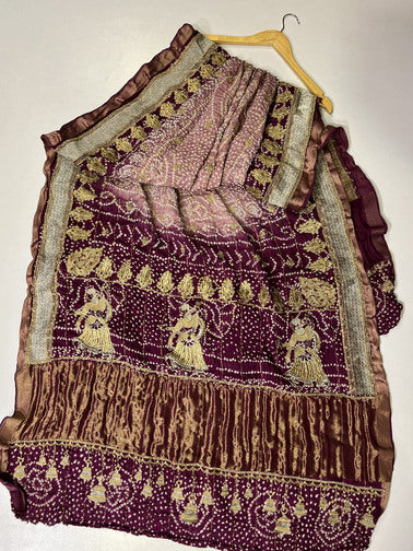 Mughal Motif Bandhej - DRKU70BE