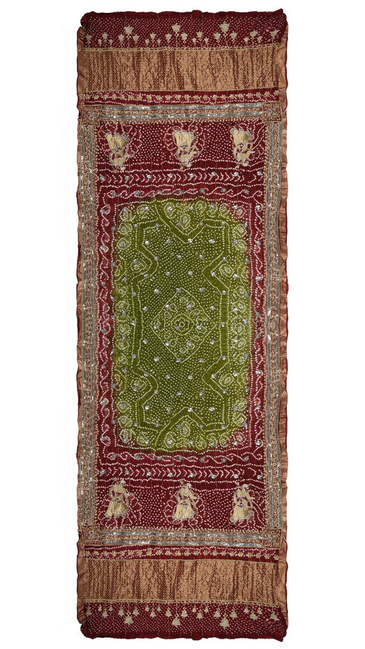 Mughal Motif Bandhej - DRKU91BE