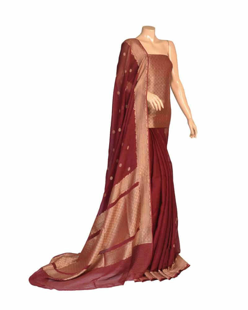 Red Chiffon Saree