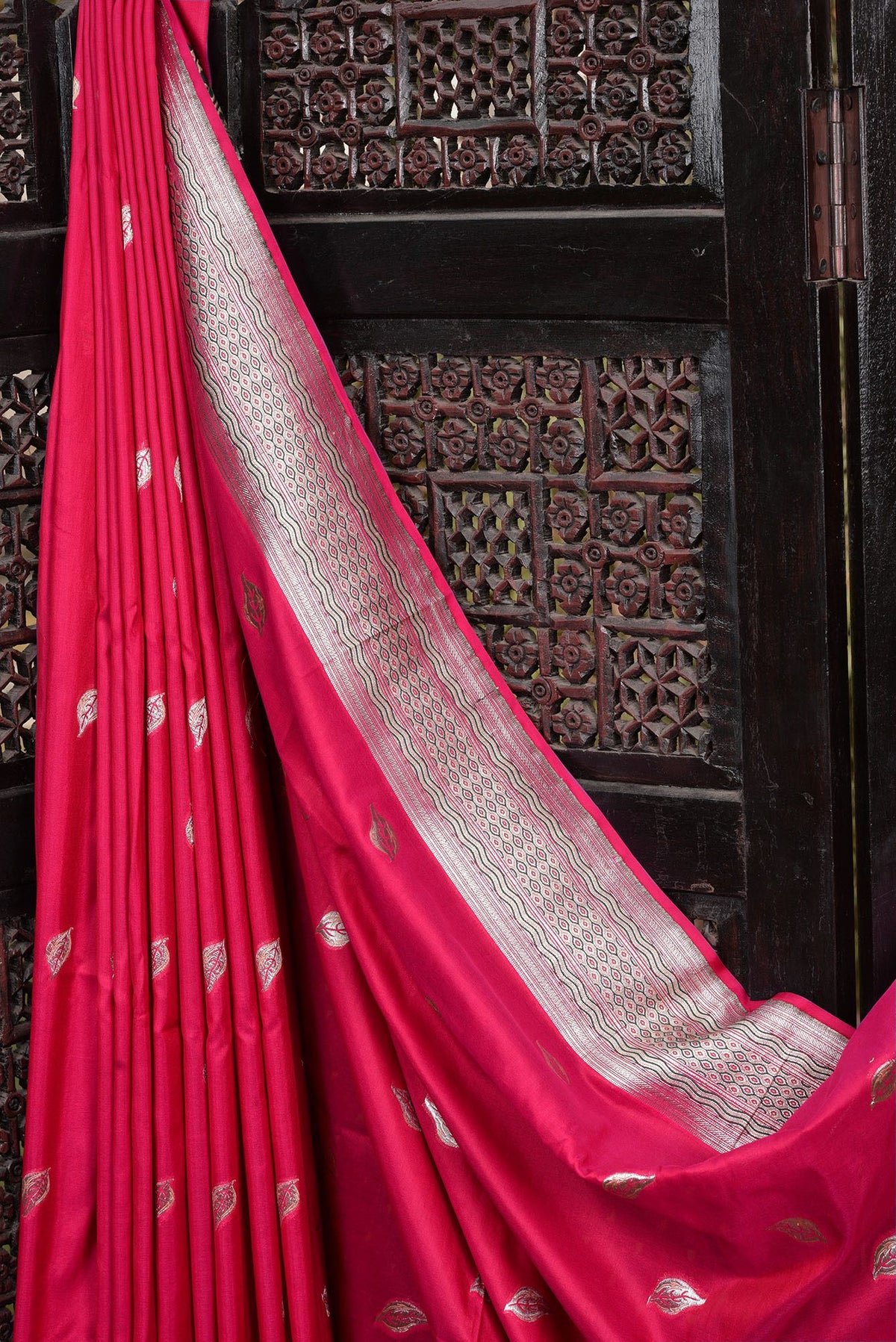 Pink Floral Jaal Saree - KK1364f