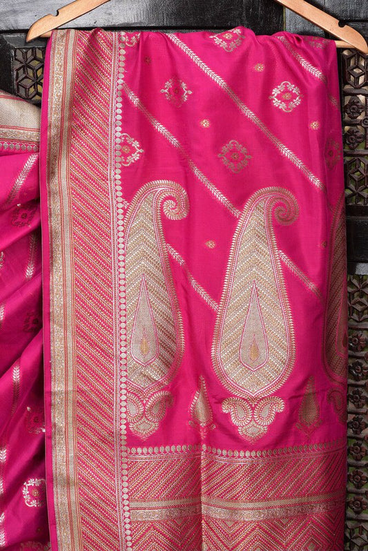 Pink Silk Saree - kg1371