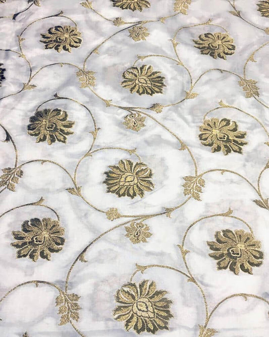 Handloom Pure Banarsi katan Silk Fabric - KK2159