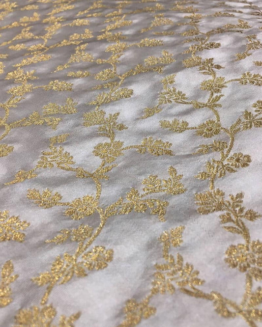 Pure katan Silk Fabric Dohra Jaal - KK2303