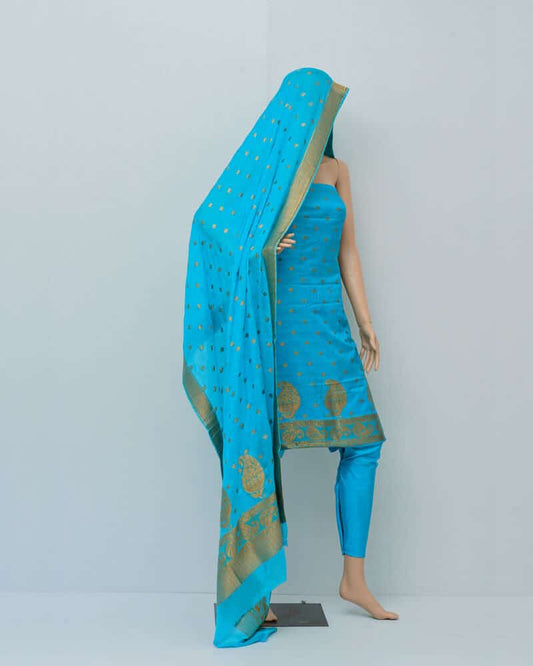 Handloom 3 Piece Katan Silk Suit - KKC0378