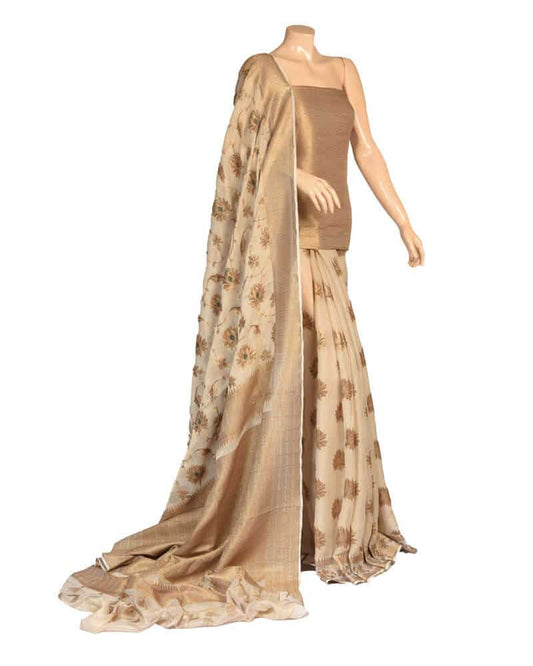 Golden Party Wear Tissue Saree- MC1306LF