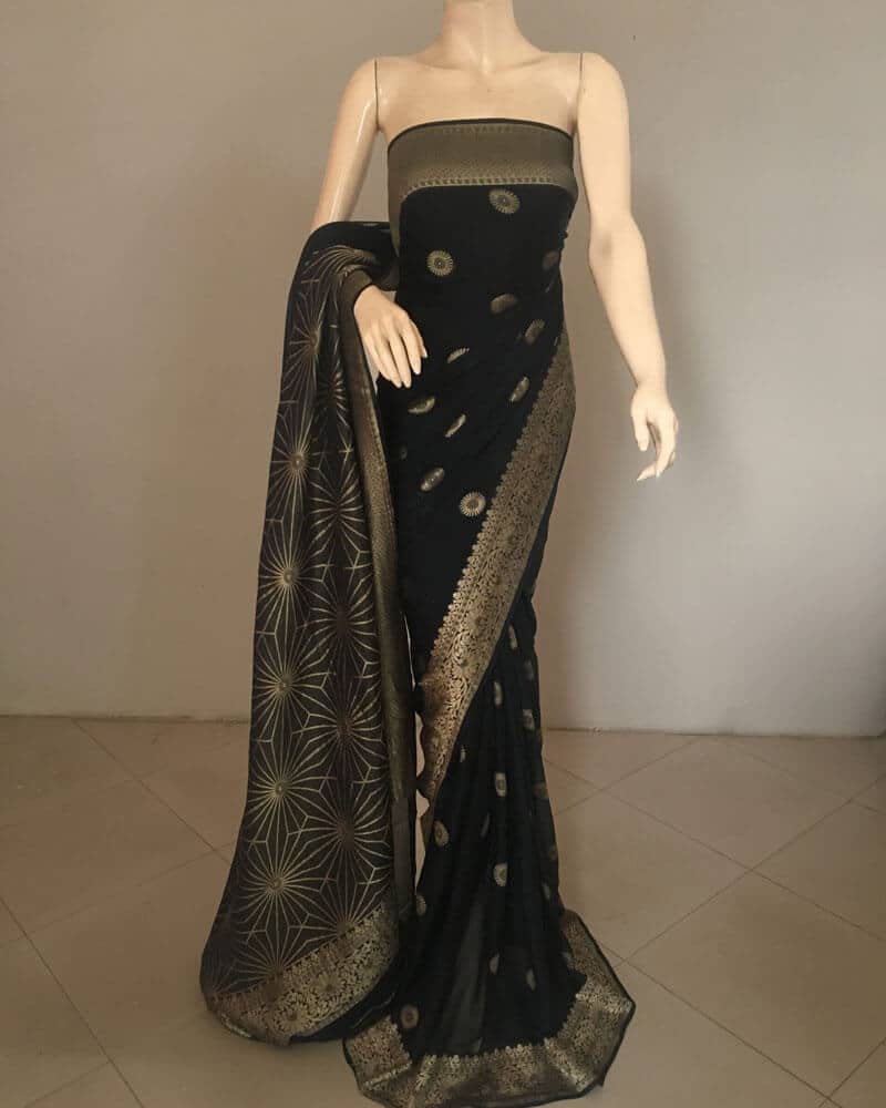 Triangle Tessellation Pattern Woven Saree