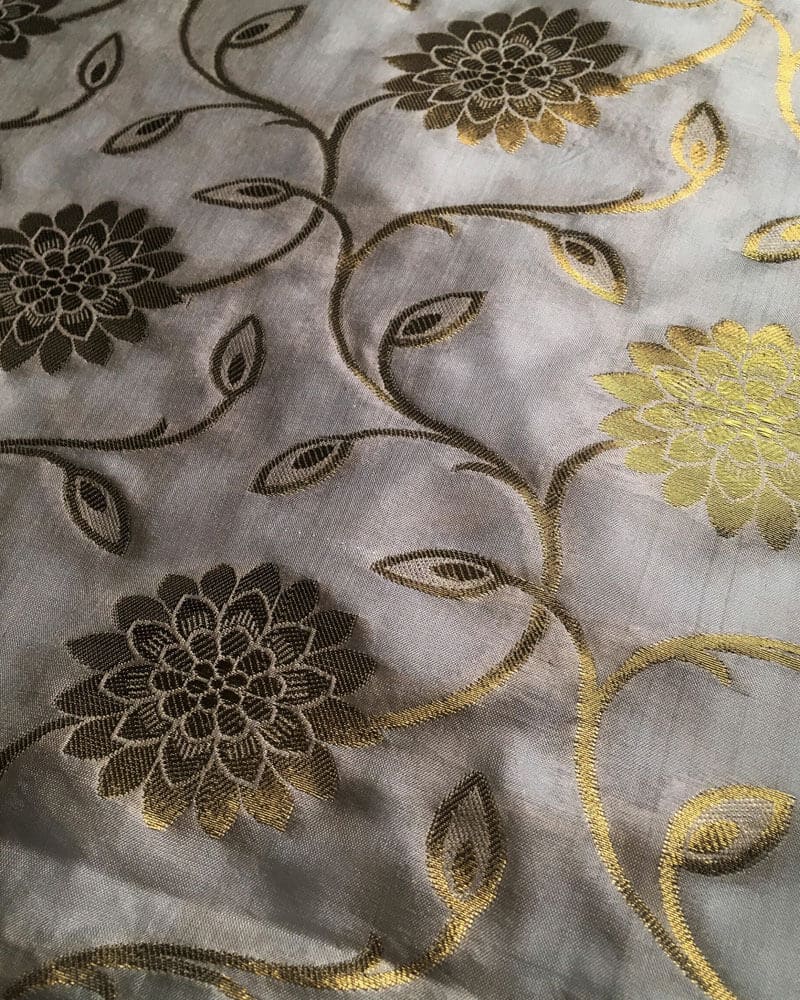 Katan Fabric with Floral Jaal - KK2084D