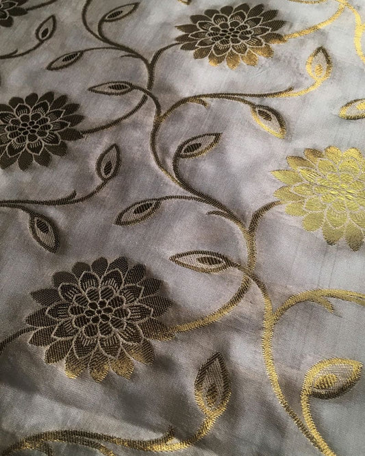 Katan Fabric with Floral Jaal - KK2084D