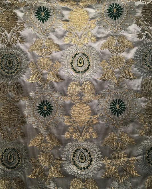 katan Atlas Fabric with Mughal Motifs - SKK2108