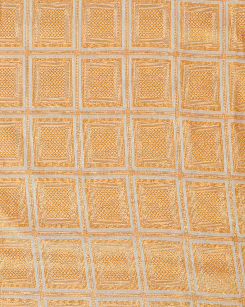 Handloom Pure Katan Silk Geometric Square - KK2340
