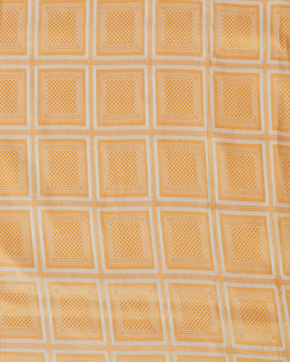 Handloom Pure Katan Silk Geometric Square - KK2340