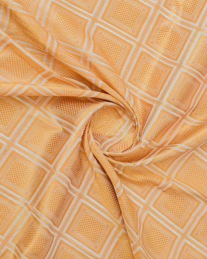Handloom Pure Katan Silk Geometric Square - KK2340