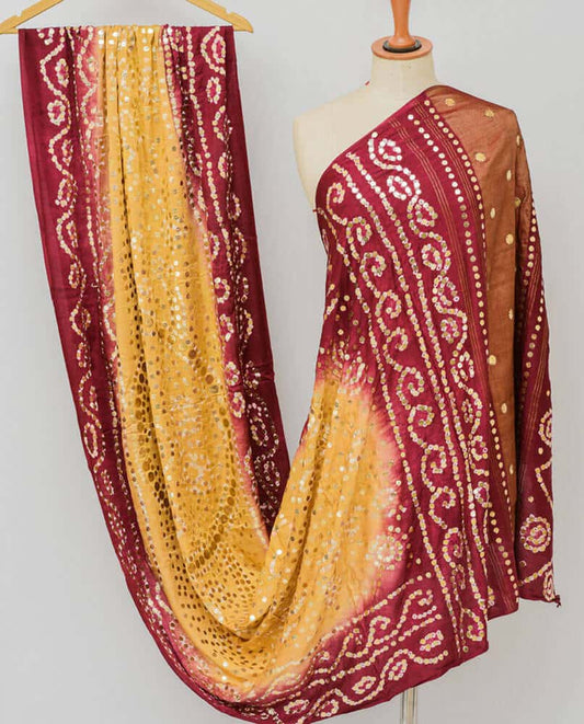 Bemberg Cotton Bandhani Dupatta - DBG293BM-1