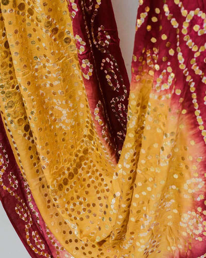 Bemberg Cotton Bandhani Dupatta - DBG293BM-1