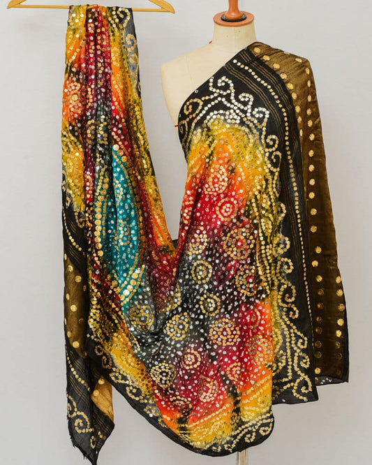 Bemberg Cotton Bandhani Dupatta - DBG293BM-2