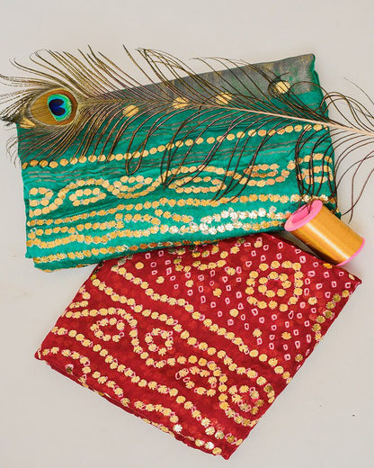 Bemberg Cotton Bandhani Dupatta - DBG293BM-1