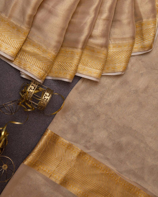 Plain Tissue Banarsi Saree