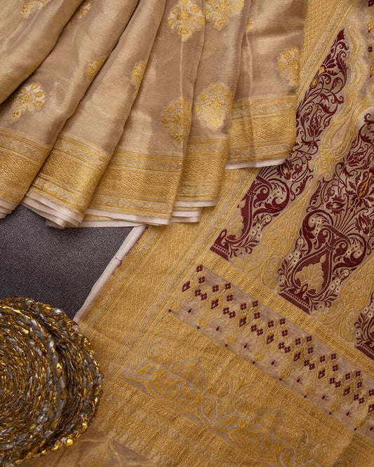 Golden Maysuri Tissue Woven Saree