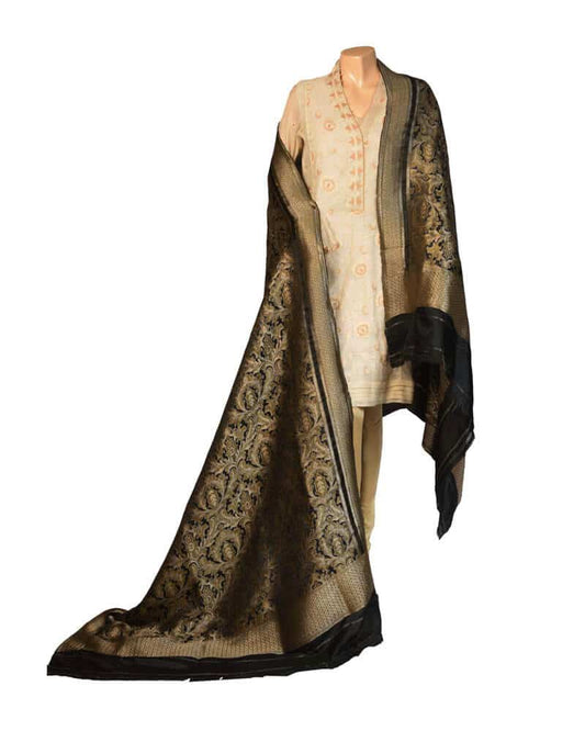 Banarsi Pure Jamawar Jaal Weaved Dupatta - DsBB226