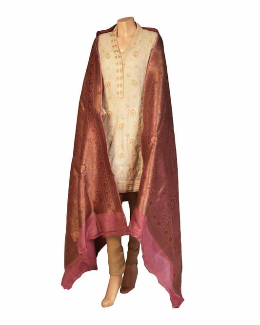 Pure katan Dupatta with Jaal - DKG232