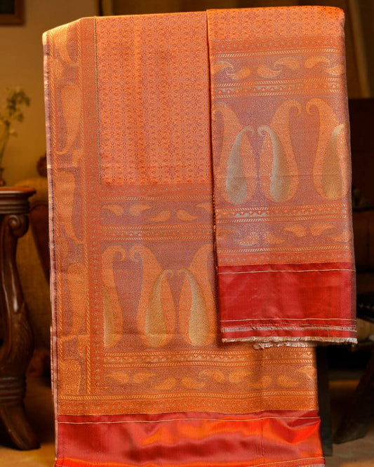 Pure Silk Dupatta with Paisley Meenakari - DKK298