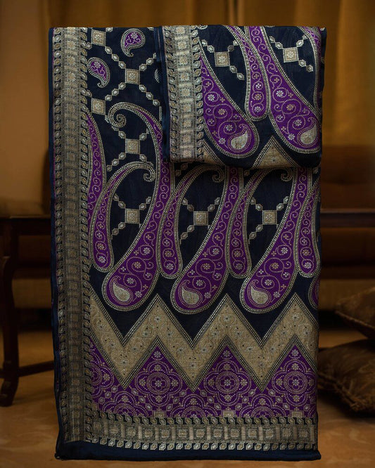 Pure Chiffon Dupatta with Paisley Motif Jaal - DRC316