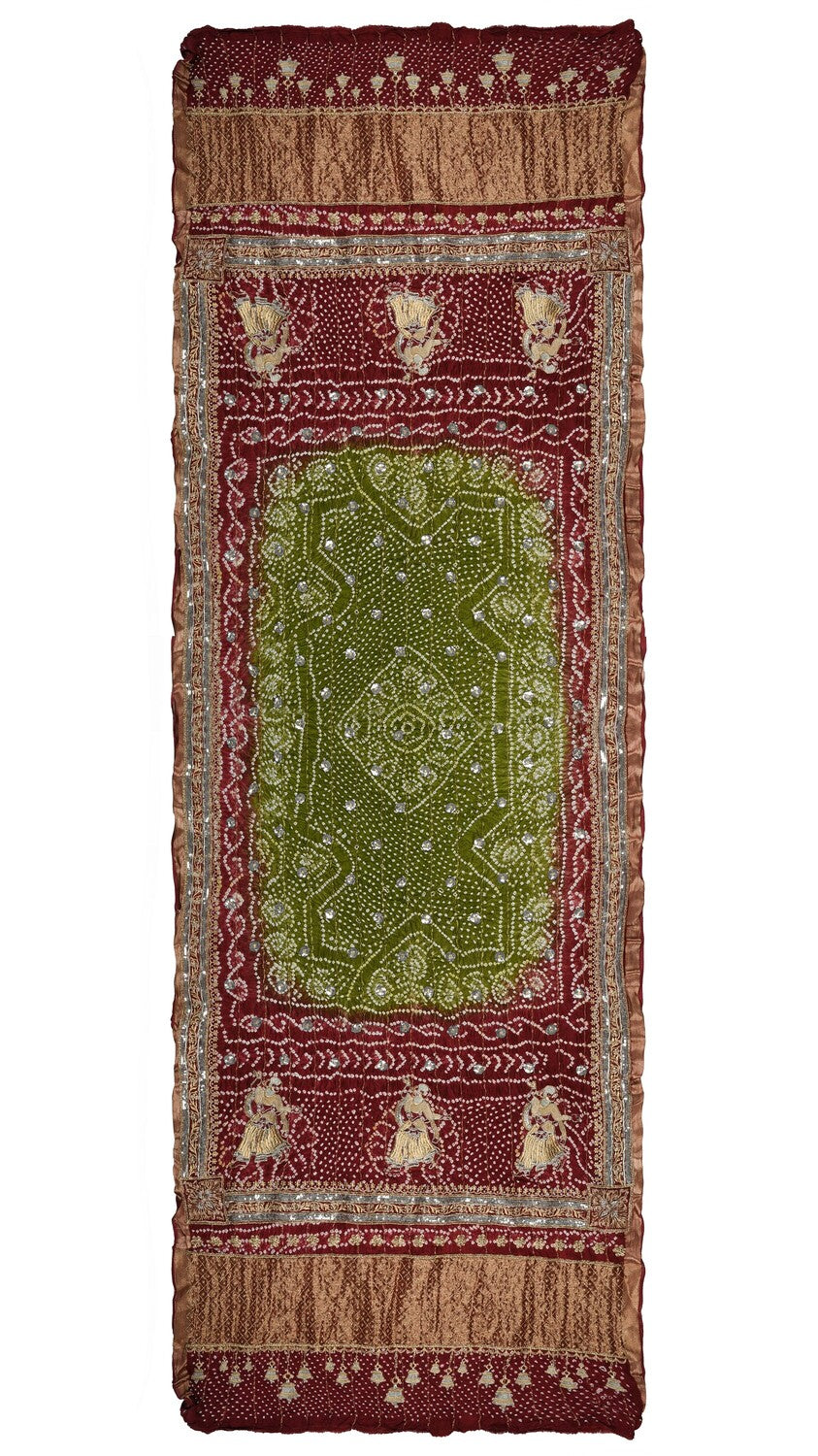 Mughal Motif Bandhej - DRKU91BE