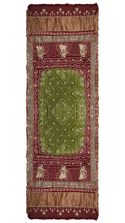 Mughal Motif Bandhej - DRKU91BE
