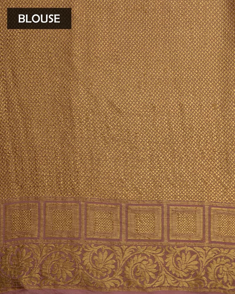 Pink Saree with Golden Blouse