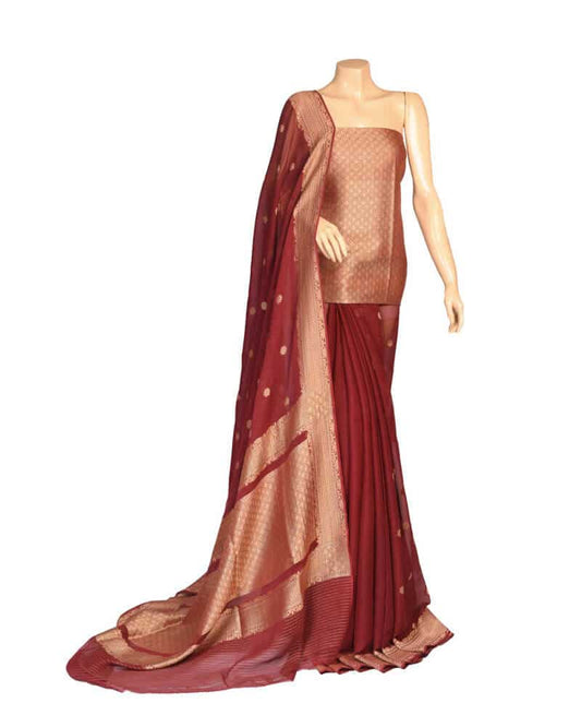 Red Chiffon Saree