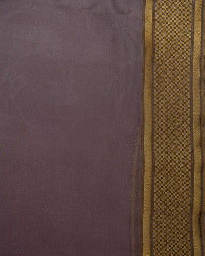 Purple Saree with Golden Border