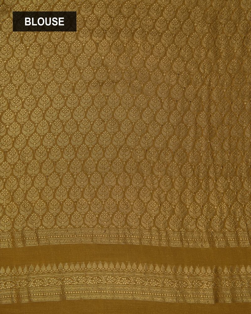Floral motif Saree with Zari Border