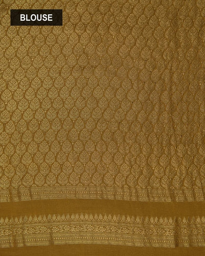 Floral motif Saree with Zari Border