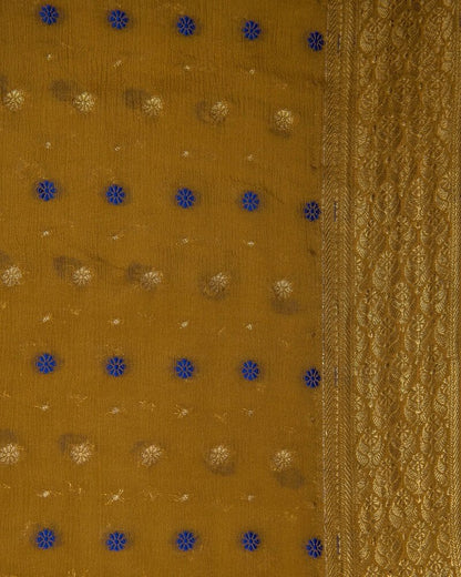 Floral motif Saree with Zari Border