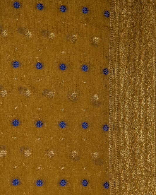 Floral motif Saree with Zari Border