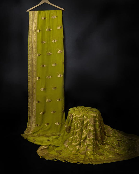 Green Chiffon Saree