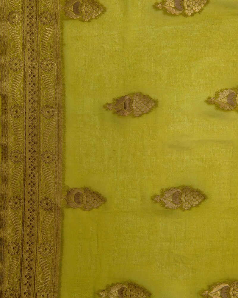 Green Chiffon Saree