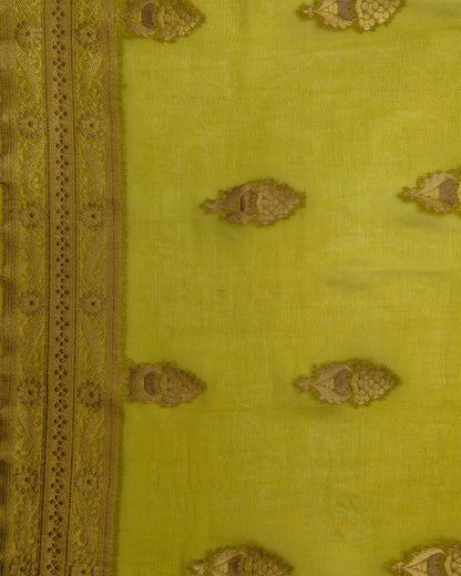 Green Chiffon Saree